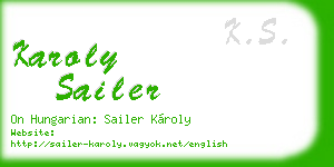 karoly sailer business card